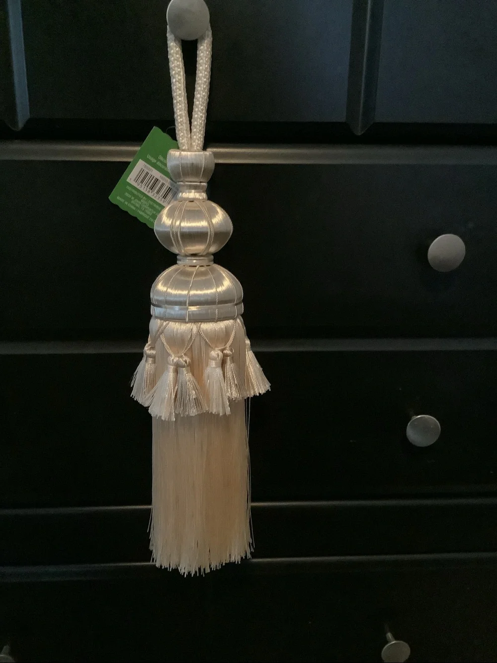 Ashland Satin Cream Curtain Tassel Tiebacks - Set of 4